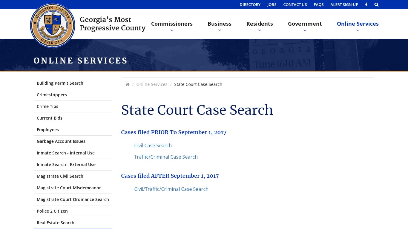 State Court Case Search - Houston County
